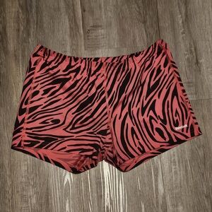 Reebok Pink and Black Zebra Print Shorts
